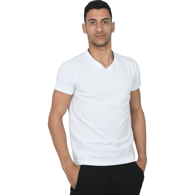 Slim v neck t-shirt with spandex #8025 image number null