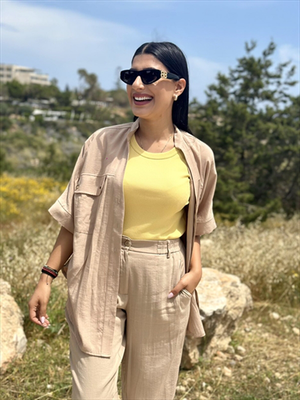 Shirt oversized pockets, Beige, medium