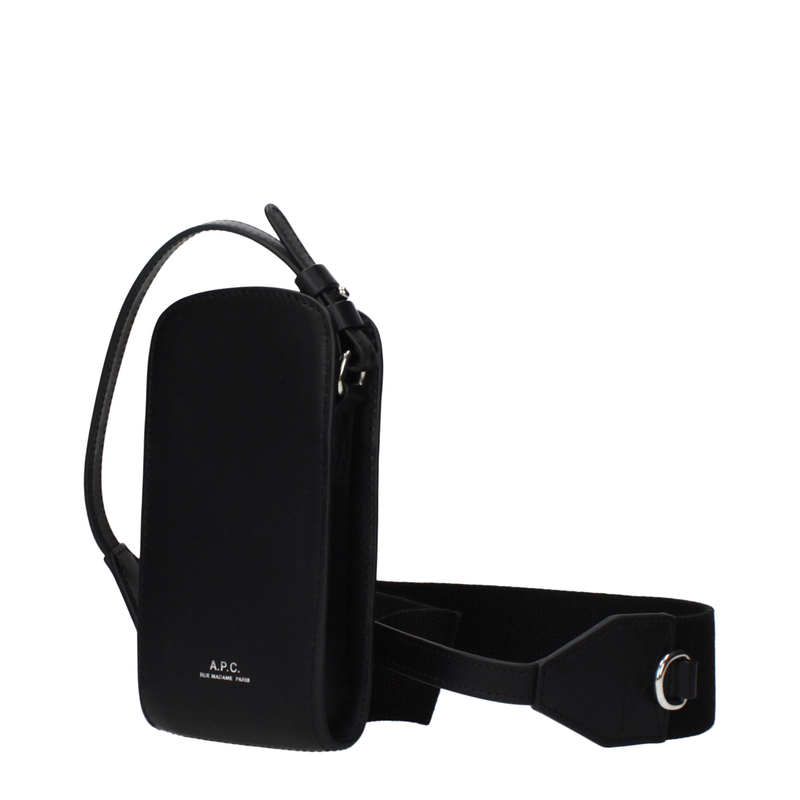 Black leather crossbody bag-null