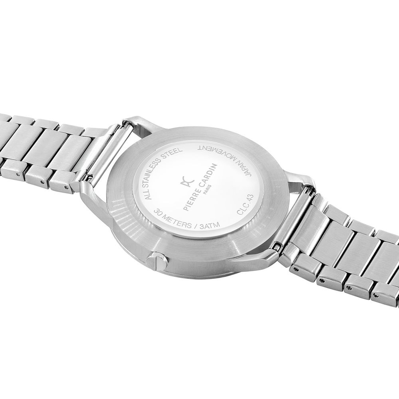 Gray stainless steel dress watch-null