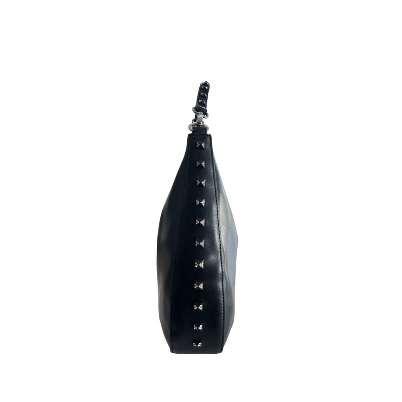 Black pu women shoulder bag-null