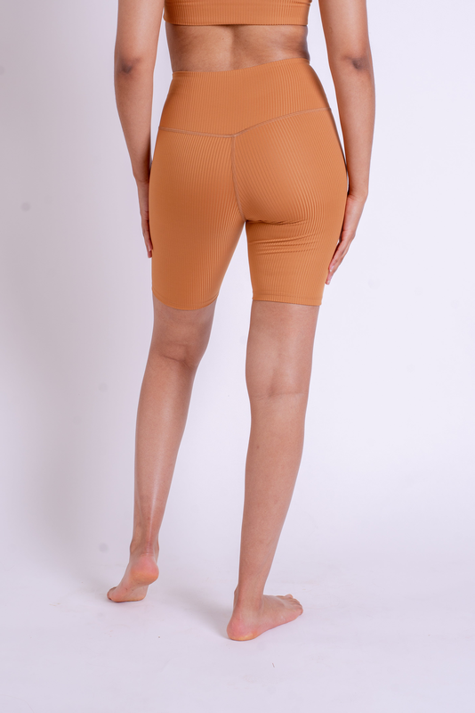 Product image: Girlfriend collective high rise rib bike short in toffee-null