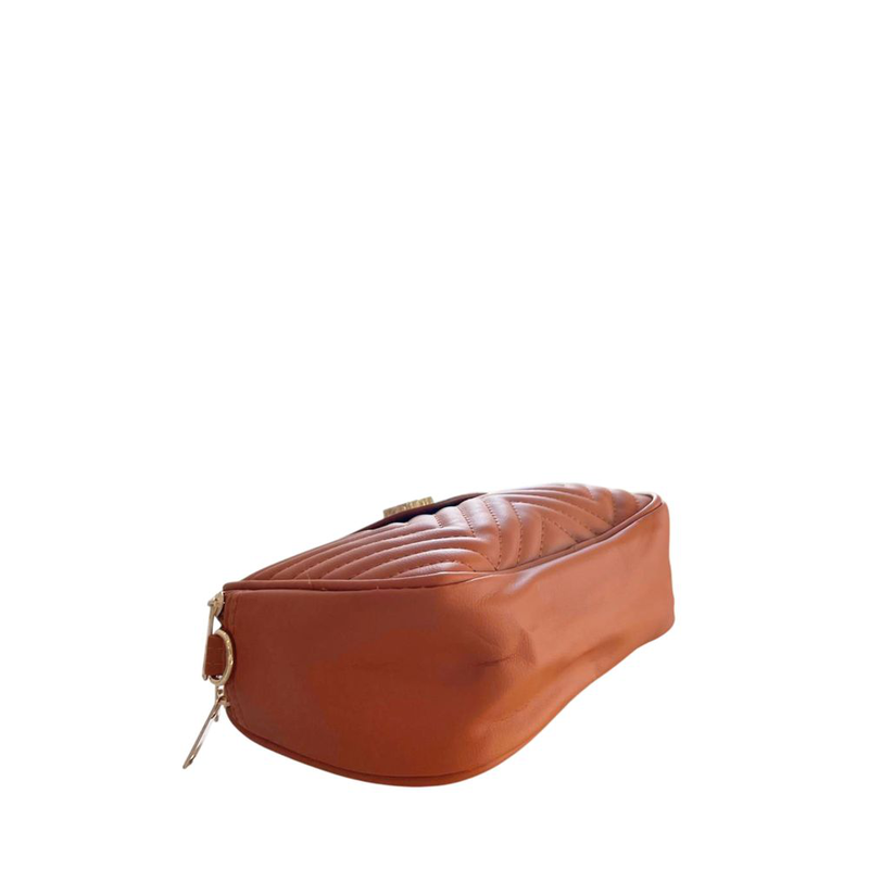 Brown pu women crossbody bag-null