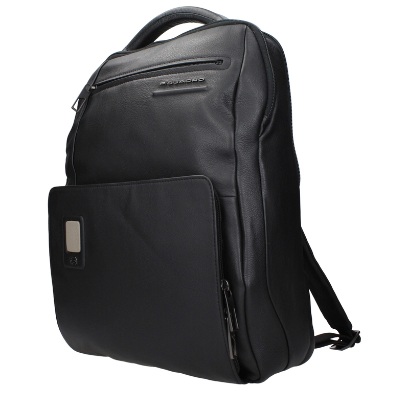 Black leather backpack-null