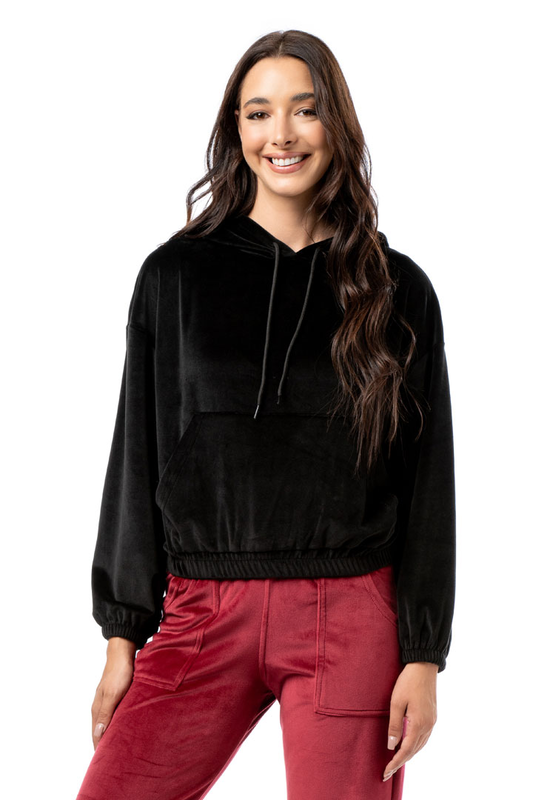 Product image: Elastic velvet blouse with hood #1421-null