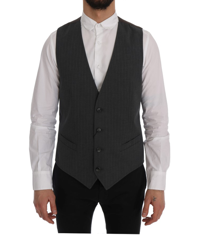 Gray staff cotton striped vest-null