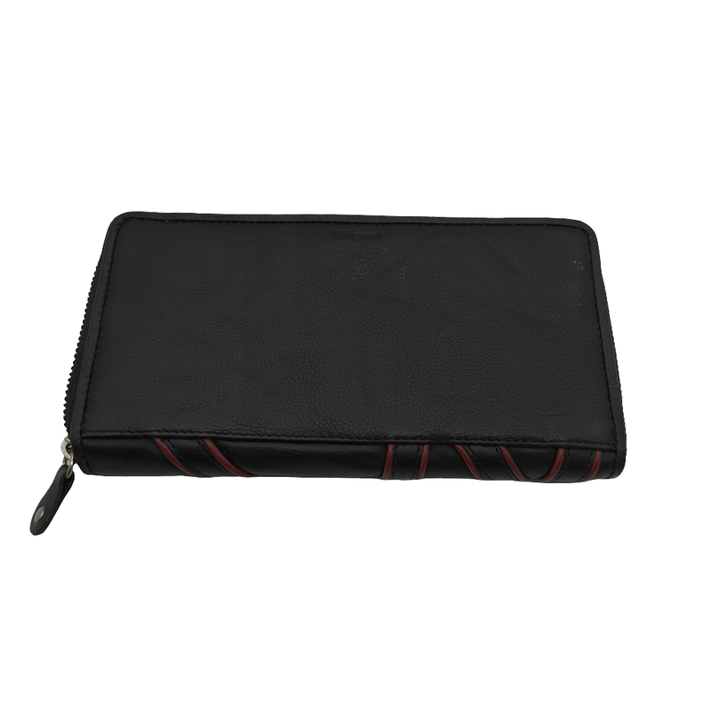 Migant women's leather wallet with geometric design-null