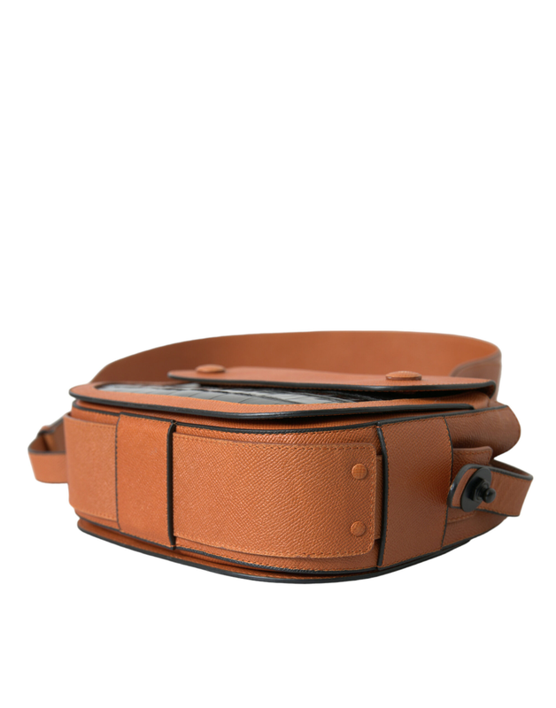 Black brown exotic skin leather shoulder camera purse bag-null