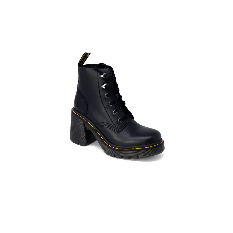 Black leather ankle boots-null