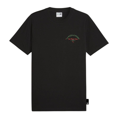Puma graphics pizza tee, Black, medium