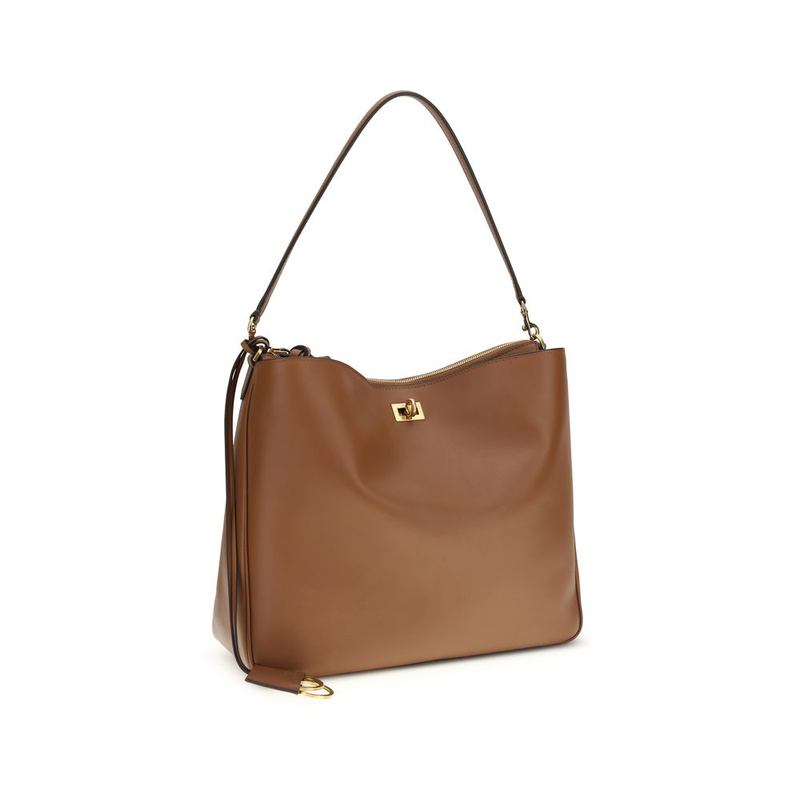 Beige calf leather bos taurus shoulder bag-null