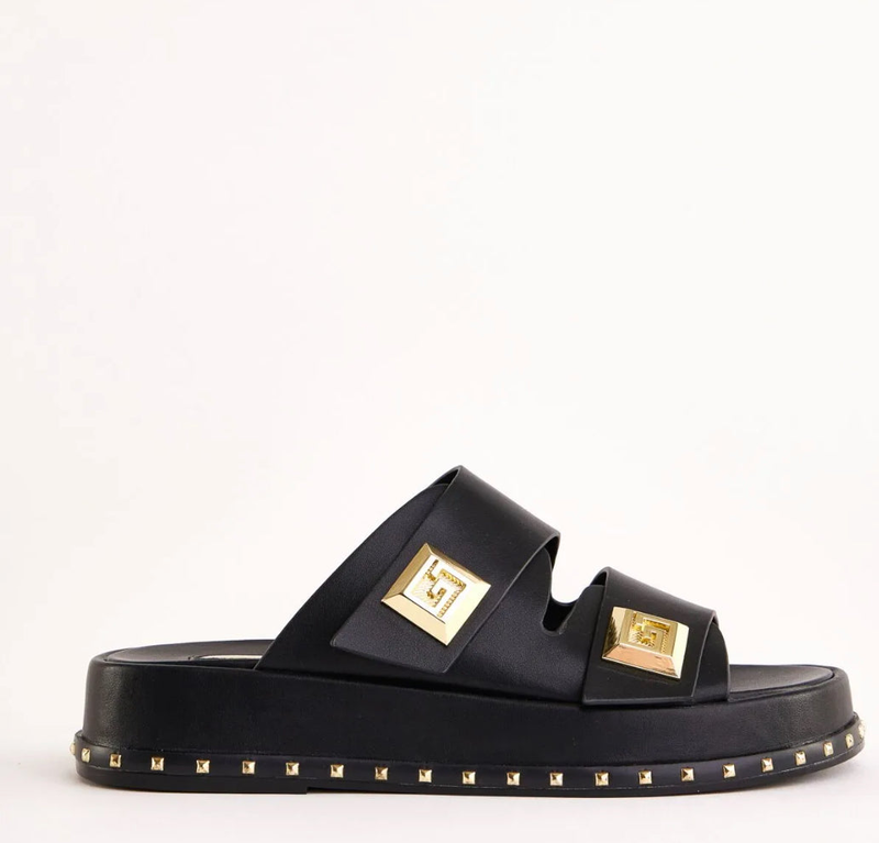 Gaudi black faux-leather sabots image number null