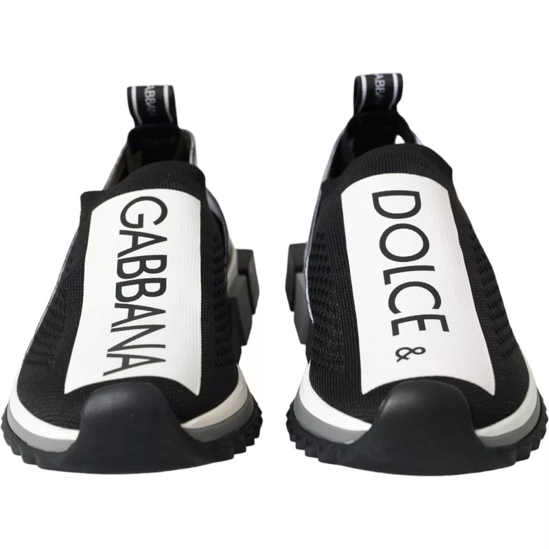 Black white slip on sorrento sneakers shoes-null