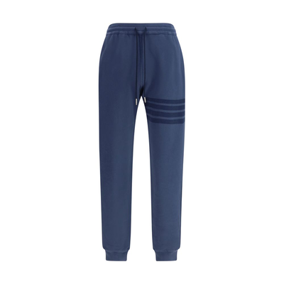 Blue cotton casual pants, Blue, medium