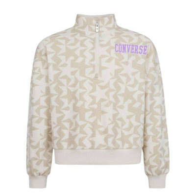 Youth half zip printed crew