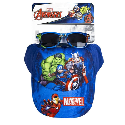 Avengers cap and sunglasses set 2200010461, Blue, medium