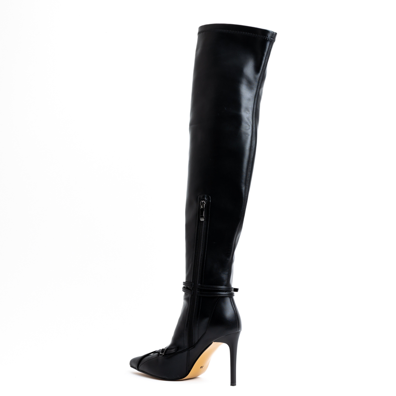 Miss belgini deligate double strap high heel stiletto boots-null