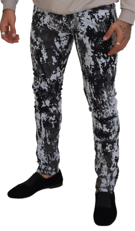 Multicolor cotton tie dye skinny denim jeans-null