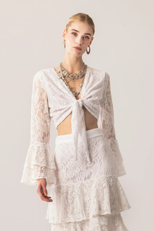 Mya wrap lace top-null