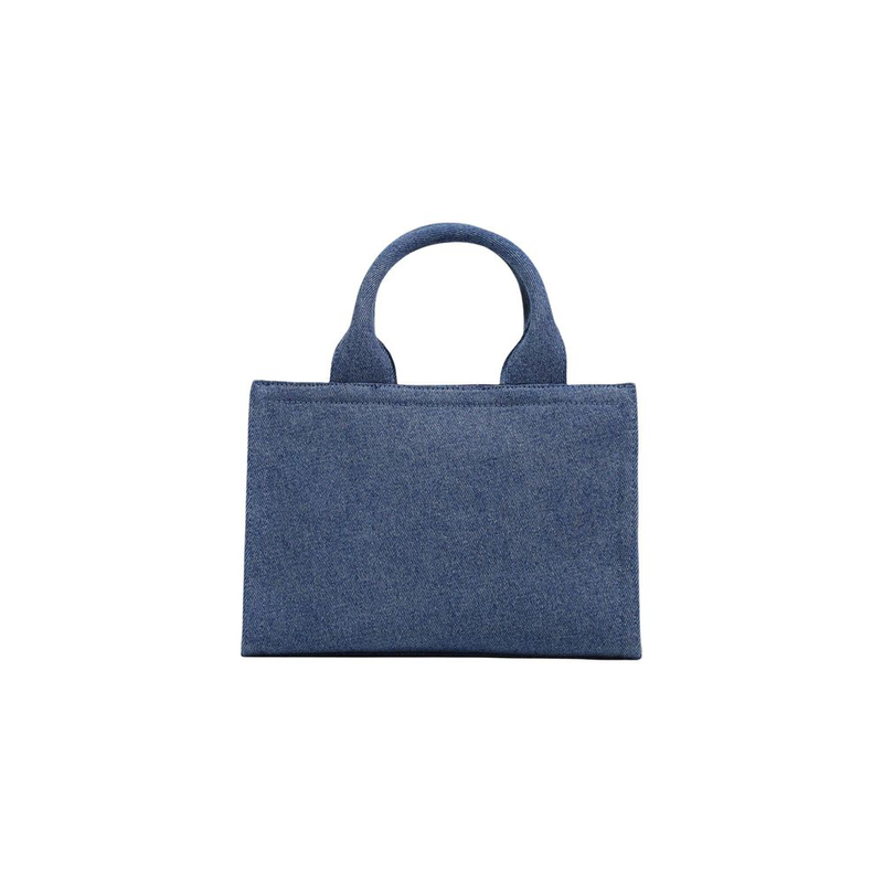 Blue cotton handbag-null