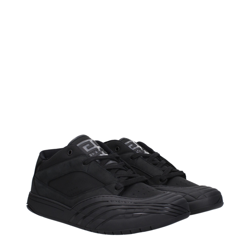 Black fabric low top sneakers-null