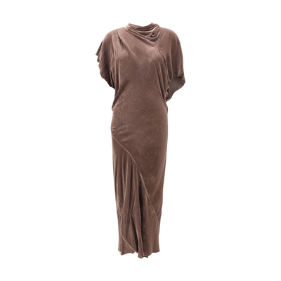 Brown viscose cocktail dress, Brown, medium