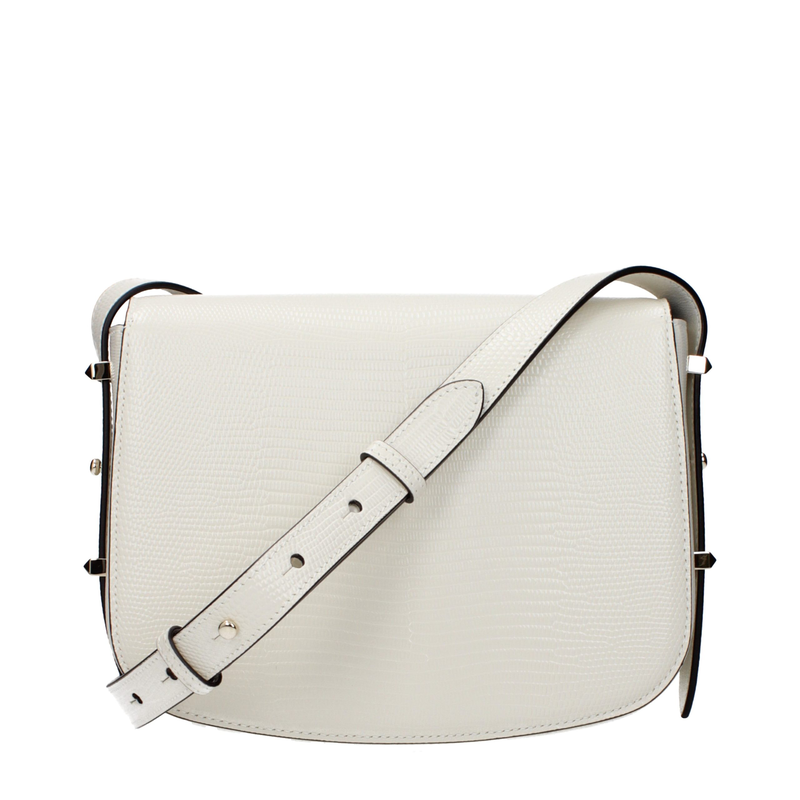 White leather crossbody bag-null