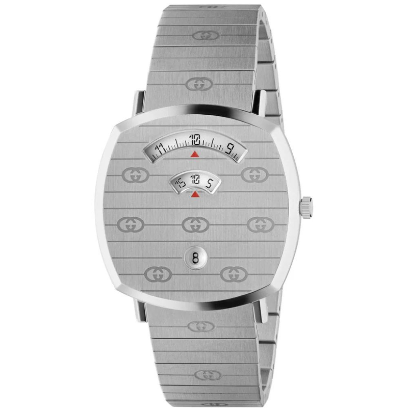 Gray stainless steel dress watch-null
