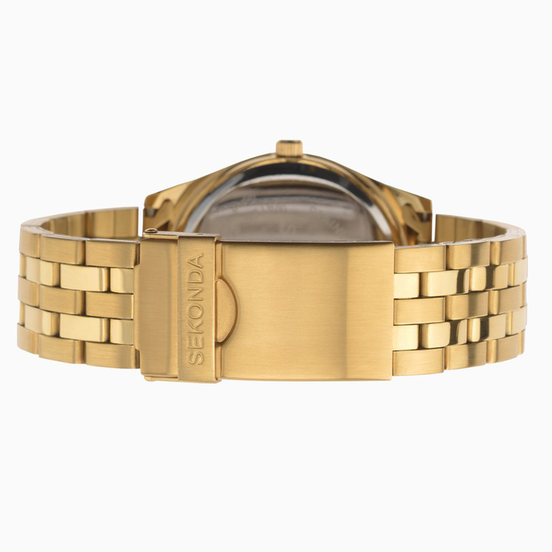 Sekonda classic men's watch | gold case & stainless steel bracelet with silver dial - 3450, , medium image number null