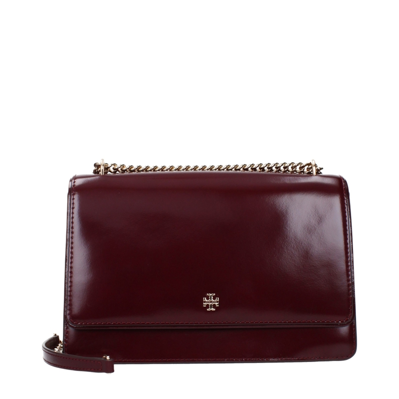 Red leather crossbody bag-null