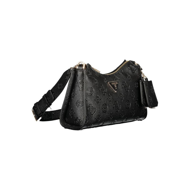 Black polyurethane women handbag-null