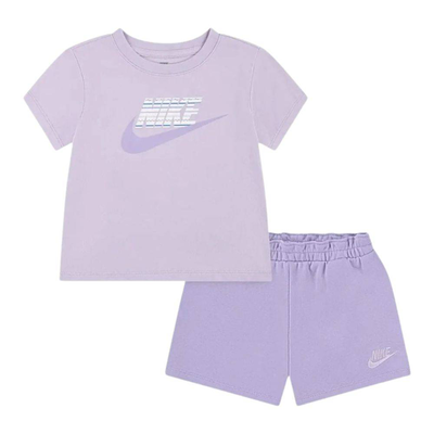 Nike infant girls jersey/french terry short set, Hydrangeas, medium