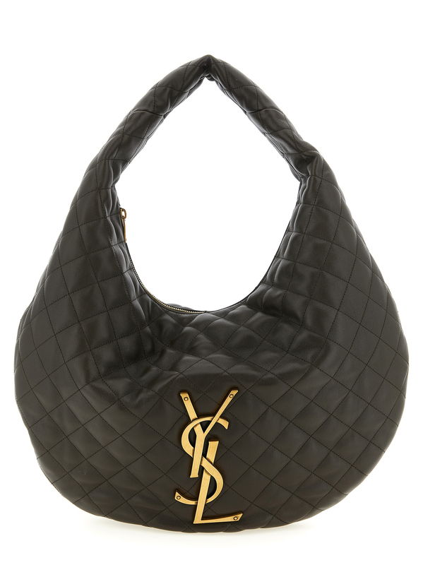 Brown lamb leather shoulder bag-null
