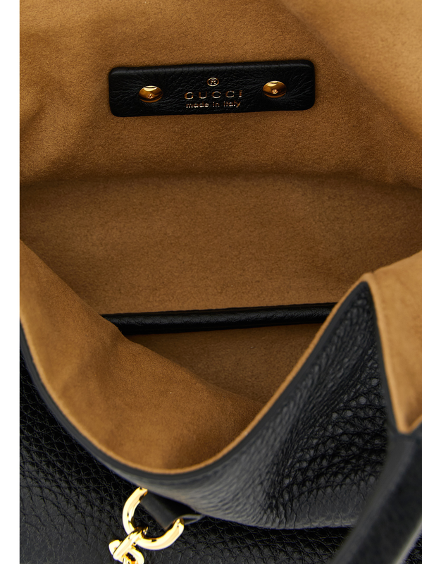 Black calfskin shoulder bag-null