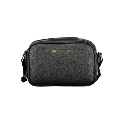 Black polyurethane women's bag, Black, medium