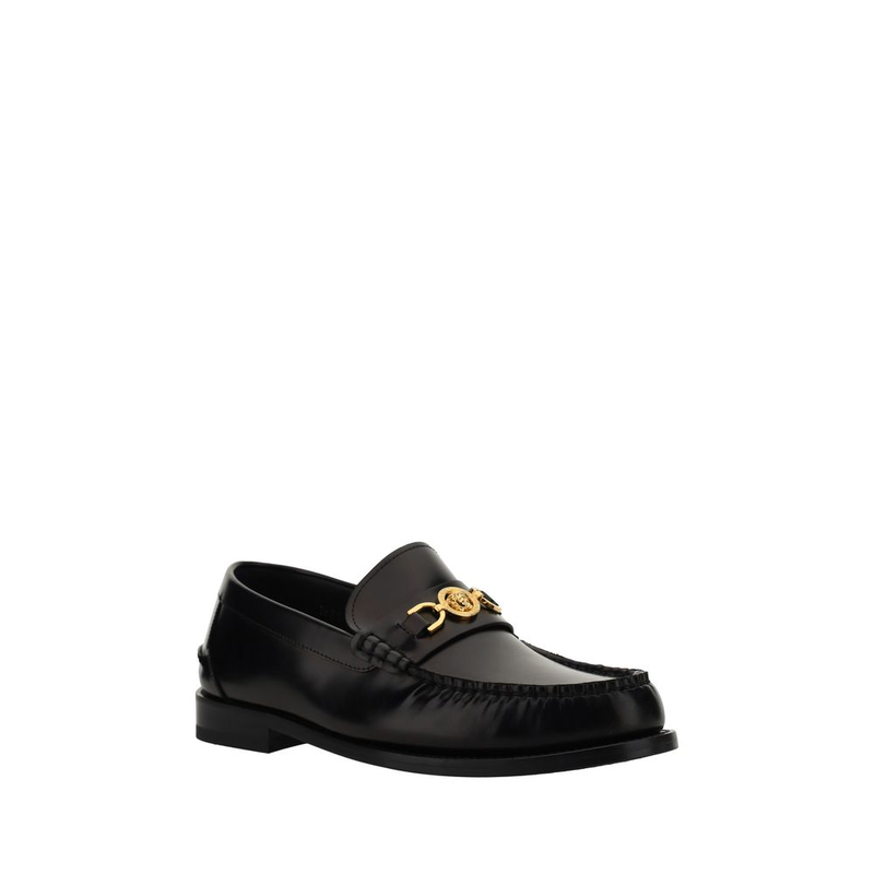 Black calf leather bos taurus slip-on loafers-null