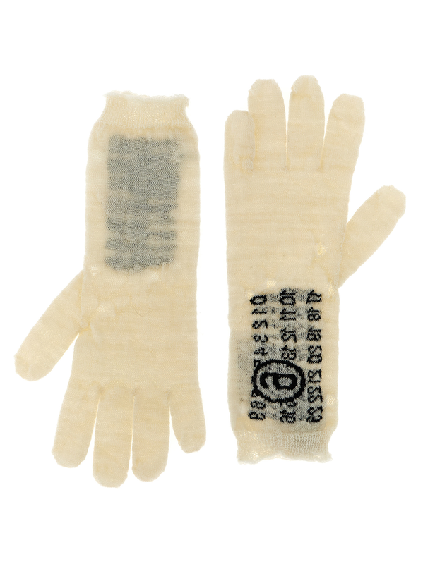 Bicolor virgin wool gloves-null