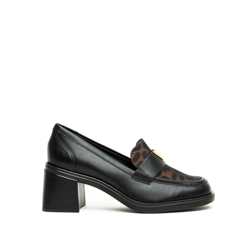 Via marte penny strap loafer medium block heel pumps-null