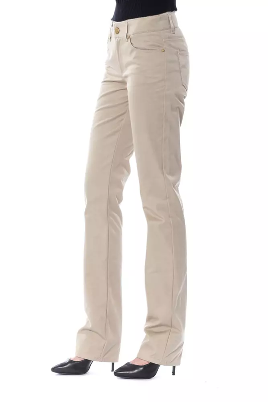 Beige cotton women pant-null