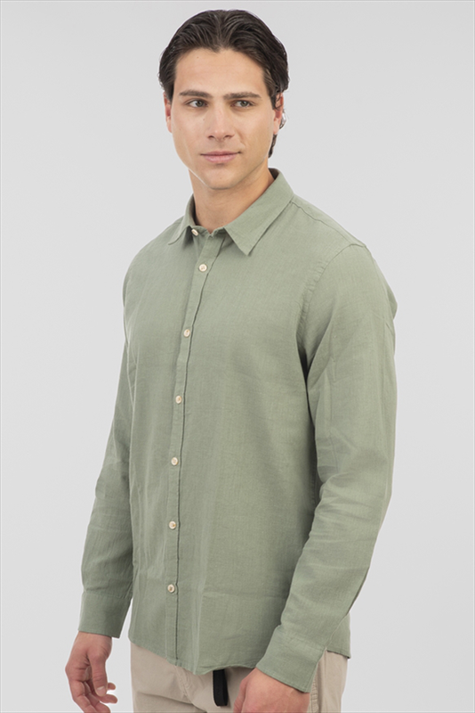 Rebase cotton lino textured shirt-null