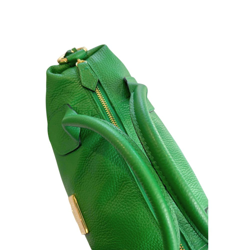 Green leather women handbag-null
