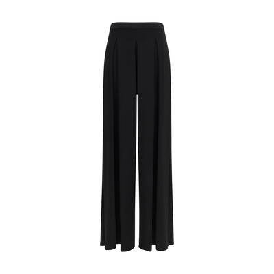 Black viscose casual pants, Black, medium