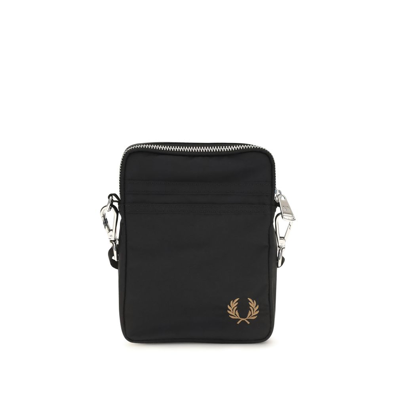 Black nylon shoulder bag-null