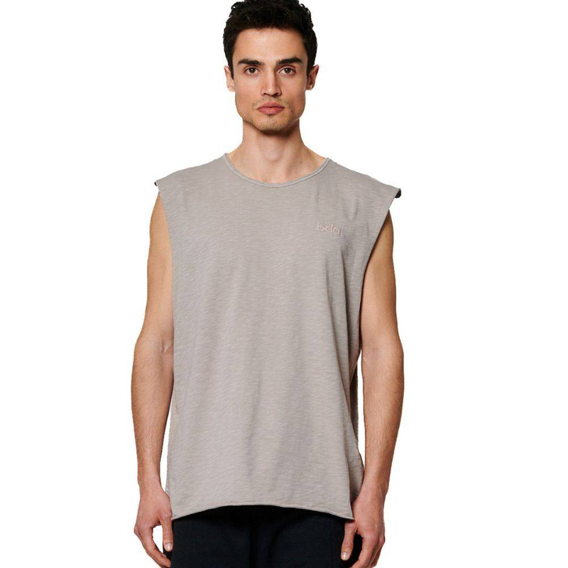 Men's natural dye slub sleeveless t-shirt-null