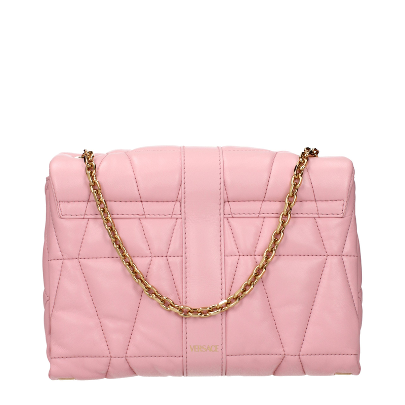 Pink leather shoulder bag-null