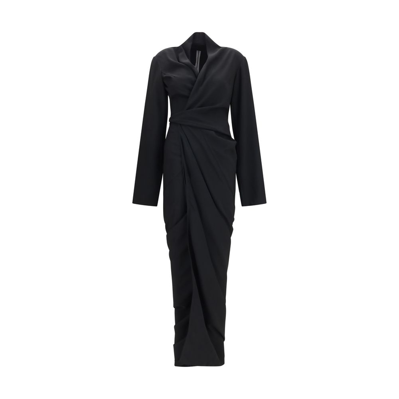 Black viscose casual dress-null