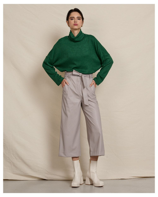 Eco leather trouser cropped