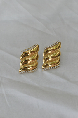 Sparkly elegance gold earring e2411, , medium