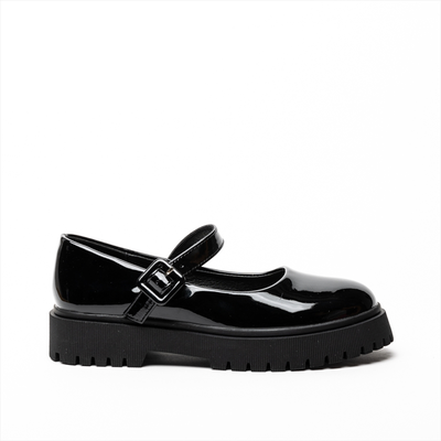 Miss belgini girls slip on ballerina with vamp strap and buckle