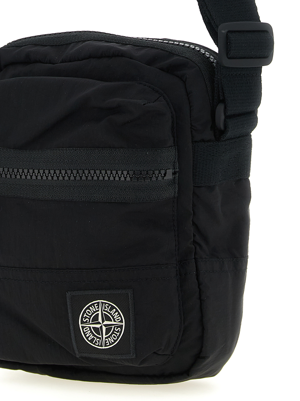 Black polyamide crossbody bag-null